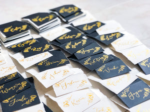 Custom Hand-lettered Wedding Place Cards (Hand Torn)
